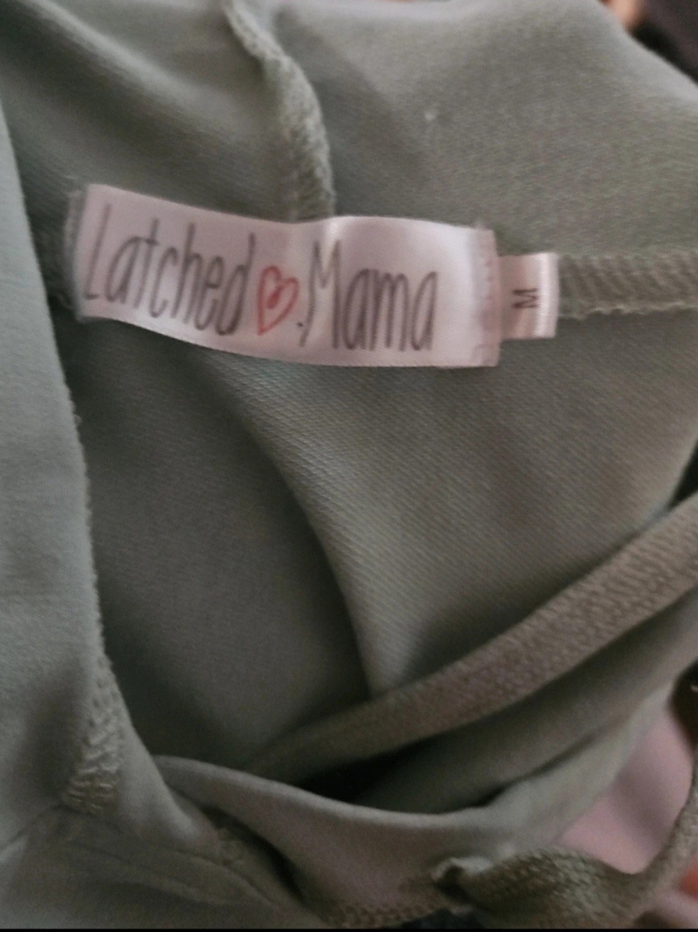 Latched Mama Olive Green Overlay Hoodie - Picture 2 of 2